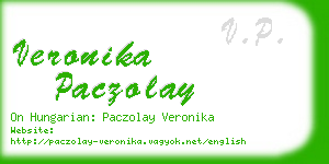 veronika paczolay business card